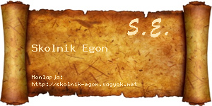Skolnik Egon névjegykártya